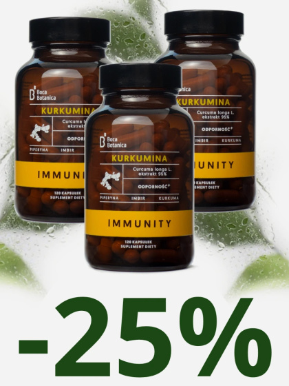 Trójpak Kurkumina 95% z imbirem i piperyną